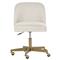 Newark Modern Classic Cream Upholstered Gold Office Chair|Kathy Kuo Home