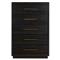 Dorwin Industrial Loft Espresso Brown Wood 5 Drawer Dresser|Kathy Kuo Home