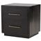 Dorwin Industrial Loft Burnished Black Acacia Wood 2 Drawer Nightstand|Kathy Kuo Home