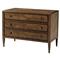 Ayra Dusk Brown Herringbone Oak Wood 3 Drawer Bachelor Chest|Kathy Kuo Home