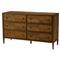 Ayra Mid Century Dusk Brown Oak Wood 6 Drawer Double Dresser|Kathy Kuo Home