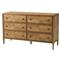 Ayra Mid Century Dawn Brown Oak Wood 6 Drawer Double Dresser|Kathy Kuo Home