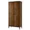 Ayra Mid Century Dusk Brown Herringbone Oak Wood Wardrobe|Kathy Kuo Home
