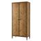 Ayra Mid Century Dawn Brown Herringbone Oak Wood Wardrobe|Kathy Kuo Home