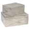 Andres Modern Classic Grey Hide Decorative Box - Set of 2|Kathy Kuo Home