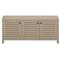 Camille Rustic Lodge Natural Teak Wood 3 Door Outdoor Sideboard|Kathy Kuo Home