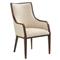 Bromley Rustic Lodge Off White Performance Brown Wood Dining Arm Chair|Kathy Kuo Home