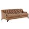 Sonoma Rustic Lodge Brown Leather Upholstered Tufted Back Sofa - 89&quot;W|Kathy Kuo Home