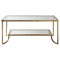 Madox Modern Classic Antique Gold Leaf Glass Rectangular Coffee Table
