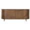 Khalil Rustic Lodge Dark Brown Wood Bronze iron Curved Sideboard|Kathy Kuo Home