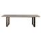 Lassy Rustic Lodge Wood Bronze Frame Extendable Dining Table - 84-106&quot;W|Kathy Kuo Home