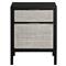 Ronaldo Coastal Beach Black Pine Wood Woven Rattan 2 Drawer Office Cabinet|Kathy Kuo Home
