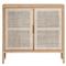 Ronaldo Coastal Beach Natural Pine Wood Woven Rattan 2 Door Sideboard|Kathy Kuo Home