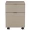 Katherine French Grey Wood Silver Stainless Steel Caster 2 Drawer Office Cabinet|Kathy Kuo Home