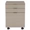Katherine French Grey Wood Silver Stainless Steel Caster 3 Drawer Office Cabinet|Kathy Kuo Home