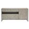 Chase Rustic Grey Pine Wood Silver Stainless Steel 2 Drawer Media Cabinet|Kathy Kuo Home