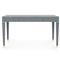 Claudette Modern Classic Wrapped Grey Linen Brass Accent Office Desk|Kathy Kuo Home