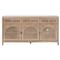 Lulu Coastal Beach Oak Wood Arched Woven Cane Sideboard|Kathy Kuo Home
