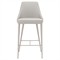 Open Box Landon Modern Classic Grey Leather Stainless Steel Counter Stool|Kathy Kuo Home
