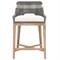 Open Box Theodore Coastal Beach Grey Woven White Upholstered Brown Mahogany Wood Frame Counter Stool|Kathy Kuo Home