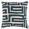 Mila Modern Classic Blue Embroidered Cotton Throw Pillow - 22x22|Kathy Kuo Home