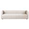 Leo Mid Century Modern White Performance Tufted Sofa - Small - 88&quot;W|Kathy Kuo Home