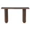 Farvald Mid Century Modern Dark Brown Reclaimed Wood Rectangular Console Table|Kathy Kuo Home