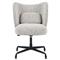Anneli Modern Grey Performance Boucle Black Aluminum Swivel Office Chair|Kathy Kuo Home