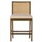 Annette Coastal Beige Performance Natural Woven Cane Wood Frame Counter Stool|Kathy Kuo Home