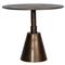Jeffrey Mid Century Modern Brown Aluminum Round Bistro Table - 34&quot;W|Kathy Kuo Home