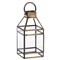 Trisha Mid Century Clear Glass Antique Brass Frame Lantern Candleholder - Small