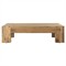 Oliver Rustic Lodge Brown Oak Wood Square Coffee Table|Kathy Kuo Home