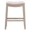 Hendrick Modern Classic Beige Upholstered Natural Grey Nailhead Trim Counter Stool|Kathy Kuo Home