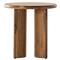 Paris Rustic Lodge Light Brown Acacia Wood Crescent Base Round Side End Table|Kathy Kuo Home
