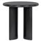 Paris Rustic Lodge Black Acacia Wood Crescent Base Round Side End Table|Kathy Kuo Home