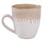 Simon Pearce Burlington Modern Beige Drip Edges White Stoneware Coffee Mug|Kathy Kuo Home