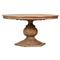 Robin French Brown Reclaimed Pine Wood Round Pedestal Dining Table - 59&#39;&#39;W|Kathy Kuo Home