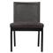 Annette Modern Classic Black Upholstered Leather Seat Wood Frame Dining Side Chair|Kathy Kuo Home