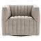 Leo Mid Century Modern Grey Upholstered Swivel Tufted Occasional Chair|Kathy Kuo Home