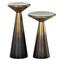 Maddux Mid Century Antique Brass Ombre Iron Accent Pedestal Side Tables - Set of 2|Kathy Kuo Home