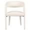 Alexander Mid Century Modern White Upholstered Dining Arm Chair|Kathy Kuo Home