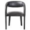 Alexander Mid Century Modern Black Upholstered Leather Dining Arm Chair|Kathy Kuo Home