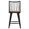 Lara Rustic Lodge Brown Leather Black Oak Windsor Counter Stool|Kathy Kuo Home