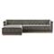 Emmy Rustic Grey Upholstered Velvet Sectional - Left Arm Facing - 109&quot;W x 62&quot;D|Kathy Kuo Home