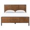 Rhian Coastal Beach Dark Brown Woven Cane Mango Wood Frame Bed - King|Kathy Kuo Home