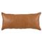 Selene Modern Classic Chestnut Brown Leather Lumbar Pillow - 16x36