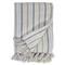 Pom Pom Naples Coastal Beach Blue Striped Linen Oversized Throw|Kathy Kuo Home