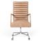 Sonn Mid Century Brown Upholstered Leather Silver Stainless Steel Tufted Office Chair|Kathy Kuo Home