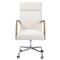 Sonn Mid Century Cream Performance Boucle Silver Stainless Steel Office Chair|Kathy Kuo Home