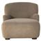 Kaden Modern Classic Brown Upholstered Boucle Wood Frame Chaise Lounge|Kathy Kuo Home